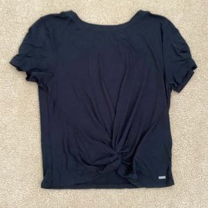 HOLLISTER black twist knot cropped tee